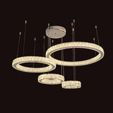 Modern Crystal Led Ceiling Light For Living Room - Stainless Steel Ring Design