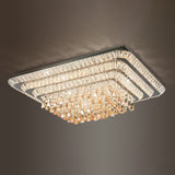 Led Crystal Stainless-Steel Rectangle Flush Mount Ceiling Light / Small C