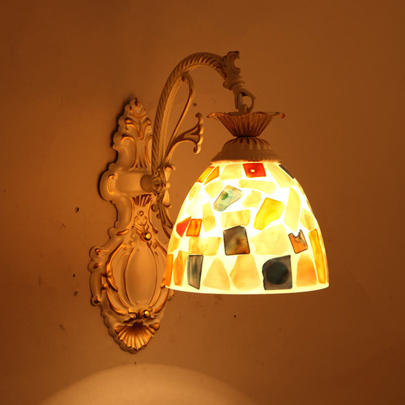 Traditional Tiffany Glass Wall Lamp With Bell Shade - Perfect For Corridor Lighting