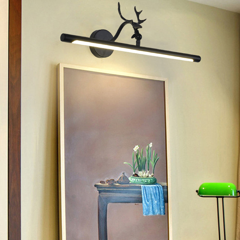 Traditional Led Vanity Lamp - Black Metal Sconce Light Fixture For Bathroom 18/23/29.5 Wide / 23