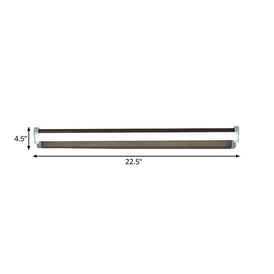 Brown Elongated Vanity Light Fixture - 16/22.5 Wide Classic Metal Led Sconce Lamp White/Warm