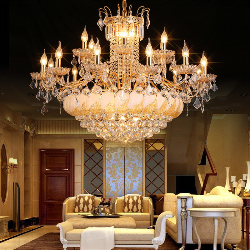 Contemporary Crystal Ball Chandelier 14/20 Head Cascading Pendant Light For Living Room Ceiling