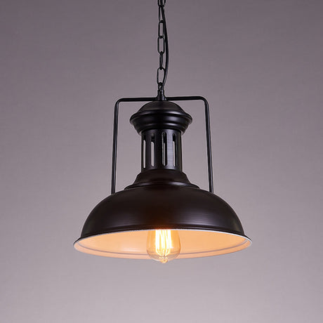 Iron Black Industrial Style Pendant Light With Bowl Shade For Dining Room - 12.5’/16.5’ Wide