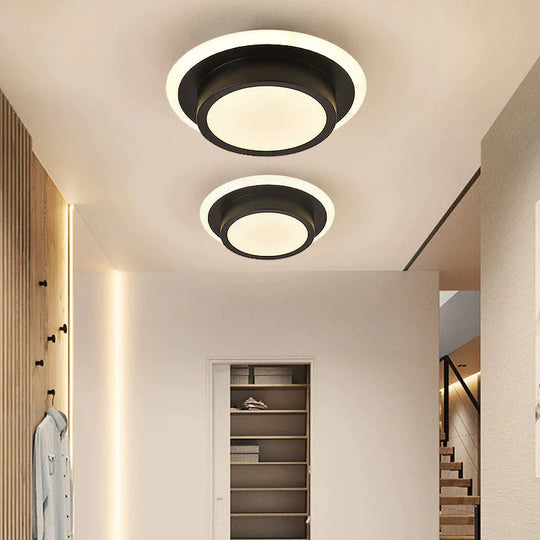 Acrylic Modern LED Ceiling Lights For Corridor Entrance Of Home Lamp Plafonnier Luminaria Lamparas De Techo White Black Painted