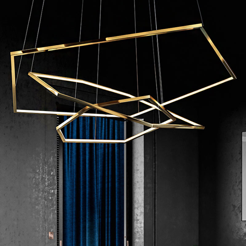 Modern 3-Tiered Led Hanging Chandelier With Minimalist Wood Acrylic Design Warm/Natural Light