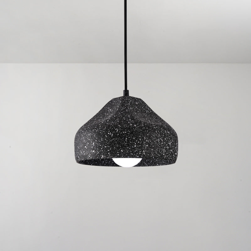 Modern Geometric Shade Ceiling Light - Single Hanging Lamp for Dining Room in Cement Finish