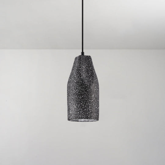 Modern Single Pendant Light With Geometric Shade Ideal For Dining Rooms Black / Long Cone