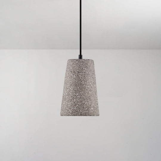 Modern Single Pendant Light With Geometric Shade Ideal For Dining Rooms Grey / Barrel
