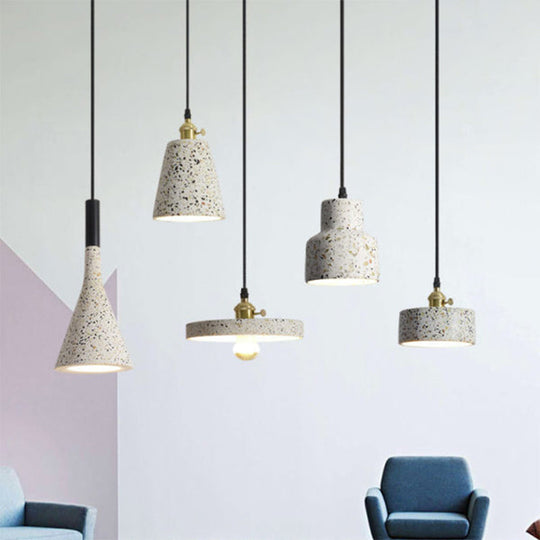 Terrazzo Nordic Style Single-Bulb Pendant Ceiling Light - Geometric Suspension Lighting