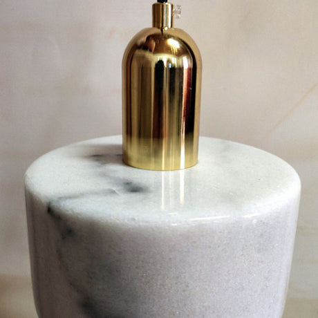 Minimalistic Marble Ceiling Light- 1-Light White Pendant For Bedroom