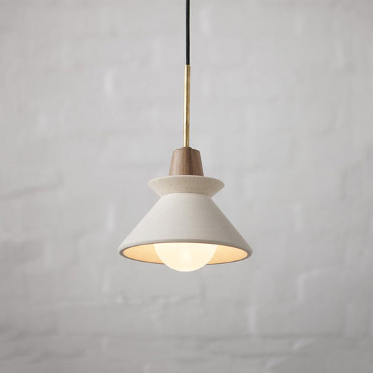 Geometric Cement Pendant Light - Modern Style for Single Dining Room Suspension Fixture