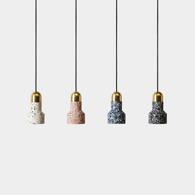 Nordic Style Terrazzo Pendant Ceiling Light with Flashlight Design - 1 Light
