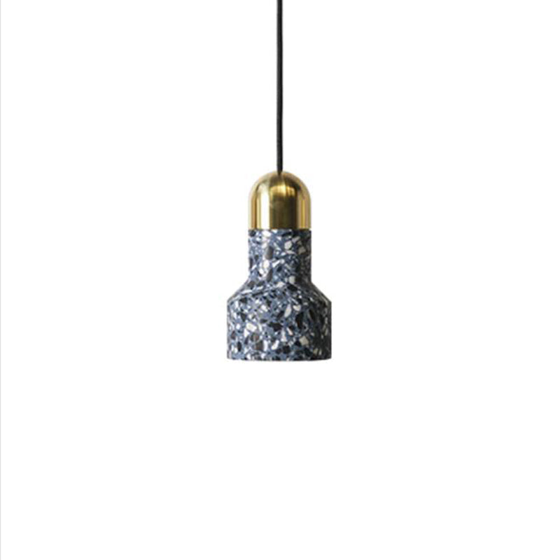 Nordic Style Pendant Ceiling Light - Terrazzo 1-Light Suspension Lighting For Living Room Blue