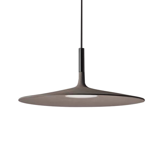Minimalistic Led Pendant Light - Flying Saucer Style | Restaurant Ceiling In Cement Finish