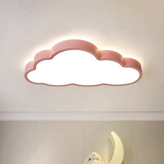 Led Macaron Cloud Ceiling Light Fixture For The Bedroom Pink / Small Warm