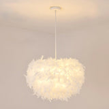 Minimalist White Hemisphere Suspension Pendant Light For Living Room / 20.5