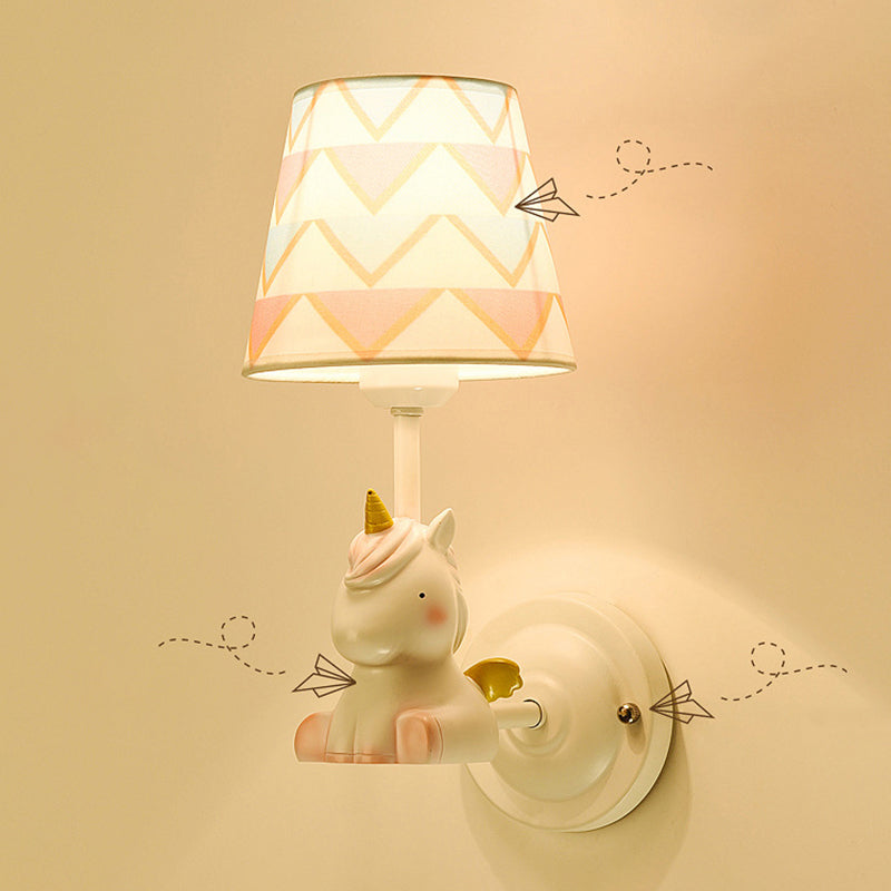 Cartoon Animal Kids Bedside Wall Mount Light In Pink