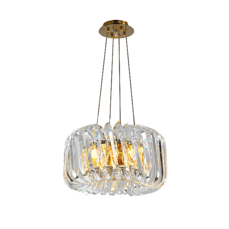 Contemporary LED Crystal Chandelier - Clear Treasure Bowl Pendant Ceiling Lamp