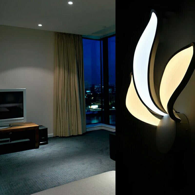 Simple Acrylic Led Petal Wall Sconce With 3 Lights For Bedroom Lighting In Neutral/White/Warm Light