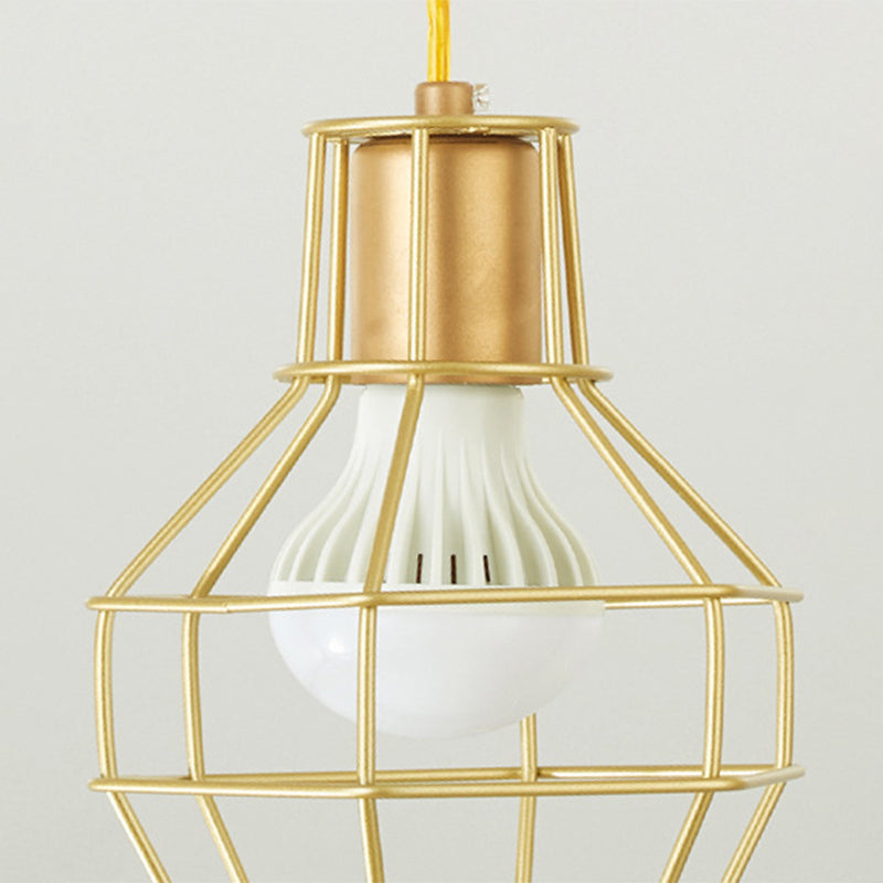 Minimalist Metallic Grenade Cage Ceiling Light With 5 Bulbs - Perfect For Staircase Suspension