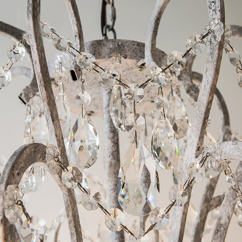 Vintage Metal Chandelier Pendant Light With Crystal Accents - Perfect For Living Room