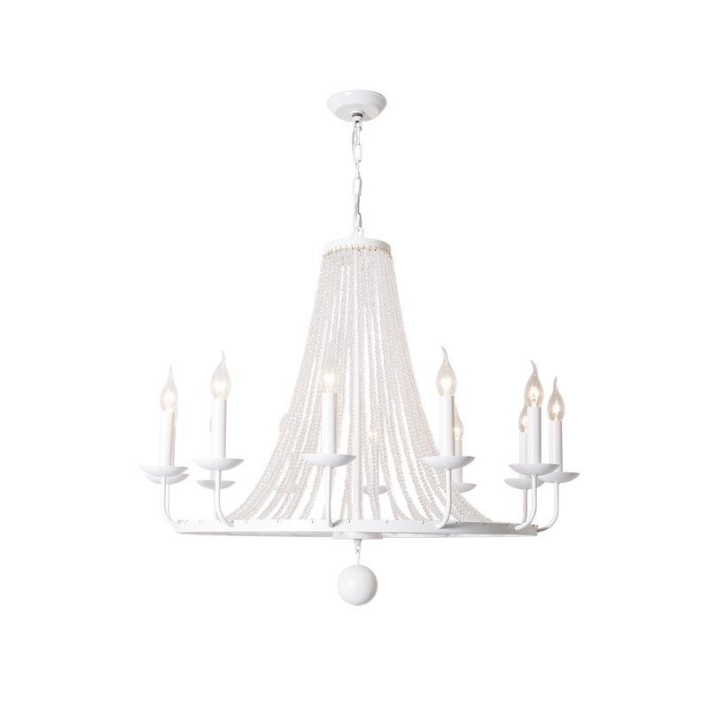 Vintage Crystal Bead Candelabra Chandelier Pendant Light