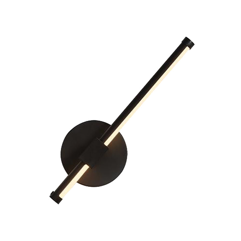 Rotatable Led Wall Sconce With Acrylic Bar - Black/White Warm/White Light