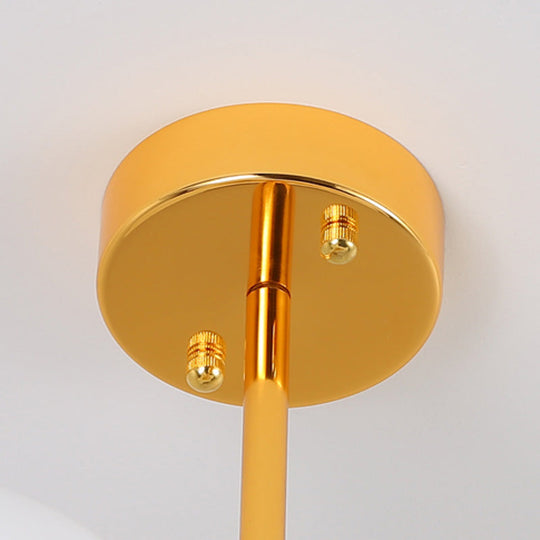 10/13 Bulbs Global Chandelier Lamp: Modern Milk Glass Hanging Light In Gold