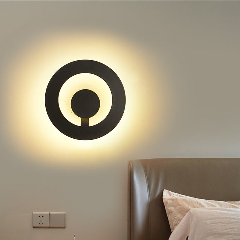 Modern Black And White Wall Sconce With Super Thin Design For Living Room Warm Light