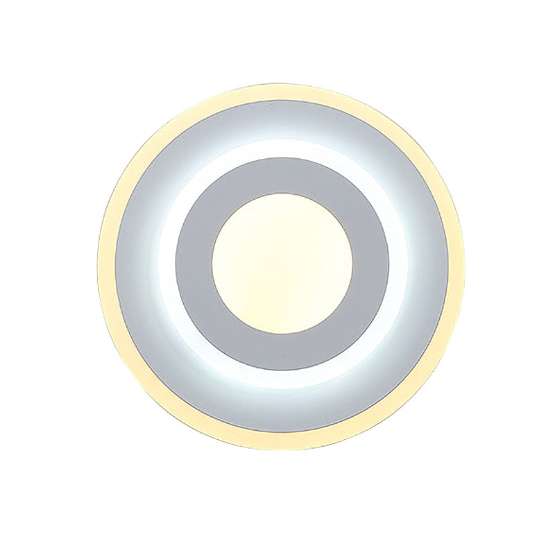 Minimal Acrylic Led Wall Sconce Light - Round/Square Energy-Saving White/Warm Lighting