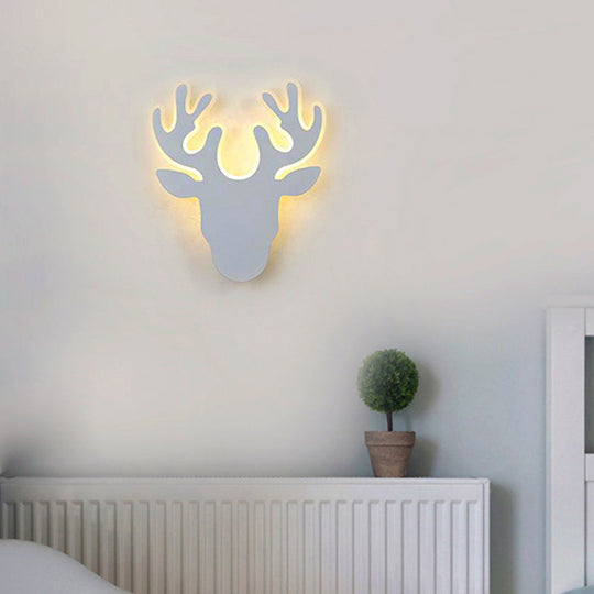 Contemporary Black And White Antler Led Sconce /