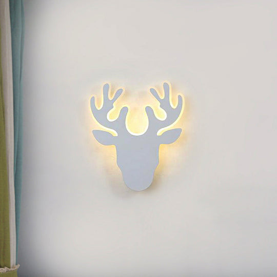 Contemporary Black And White Antler Led Sconce