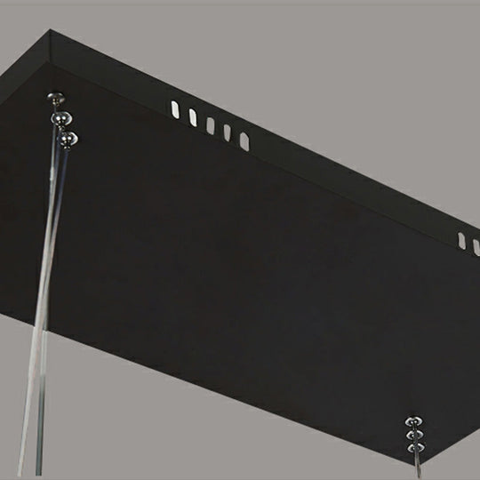 Black Rectangular Led Chandelier: Modern Acrylic Pendant Light In White/Warm/Natural Shades