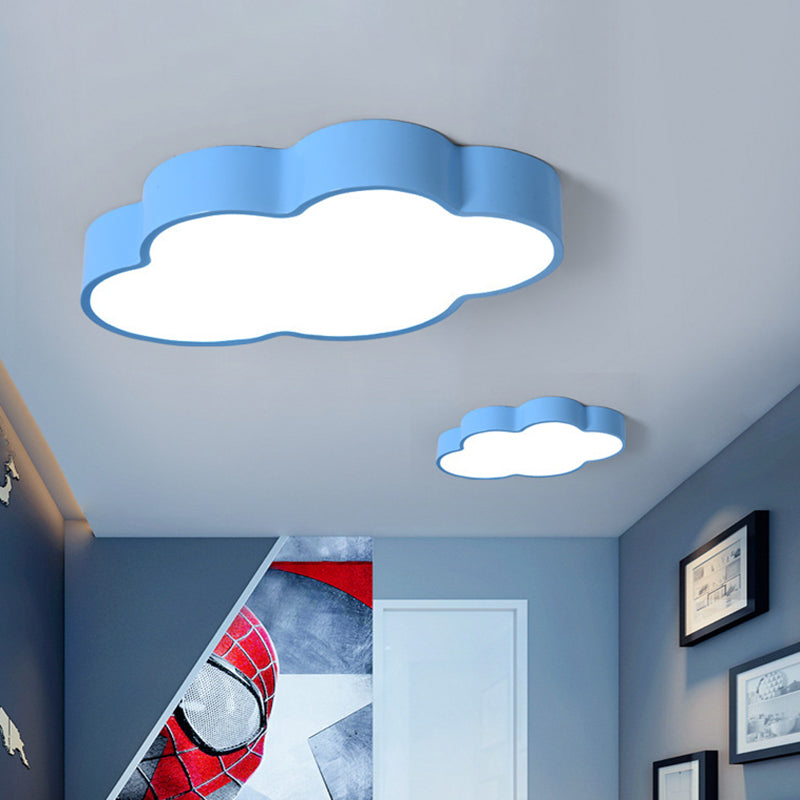 Minimalist Acrylic Flush Light With Led Cloud Shade For Nursery - Ceiling Fixture
