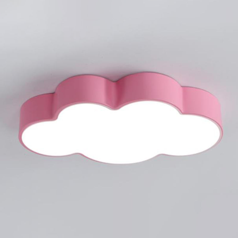 Metallic Cloud Flush Mount Led Light For Kids Room Ceiling