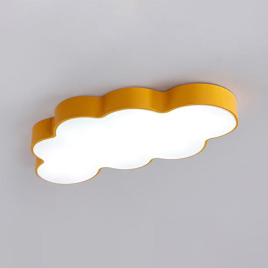 Metallic Led Flush Mount For Kids Rooms With Acrylic Shade