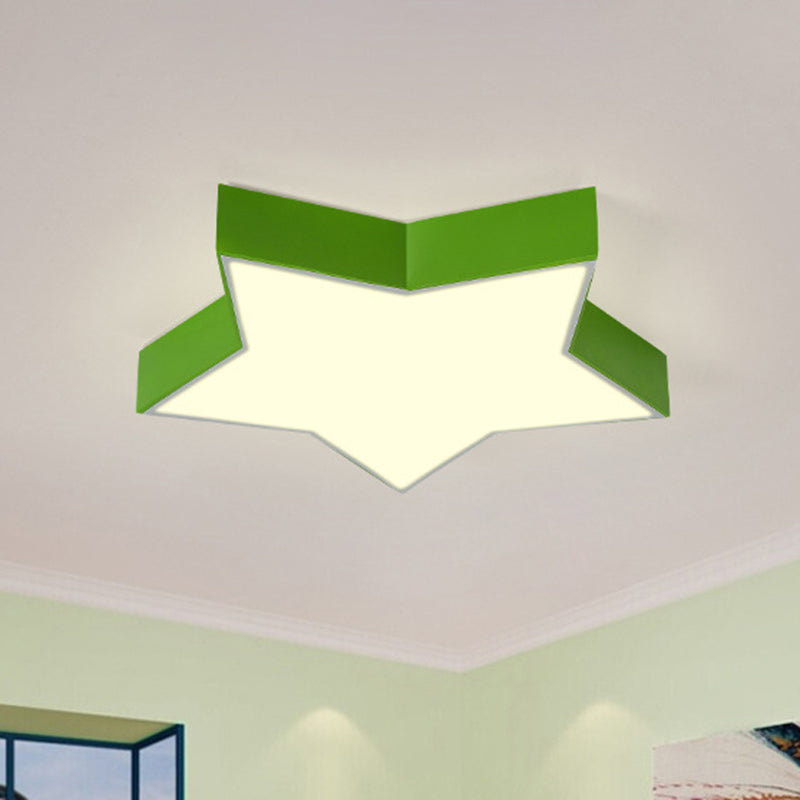 Led Acrylic Ceiling Light For Childs Room - Simplistic Star Design Flush Mount
