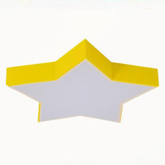 Starry Nights: Simplicity LED Flush Mount Light with Acrylic Finish for Kids Room Ceiling