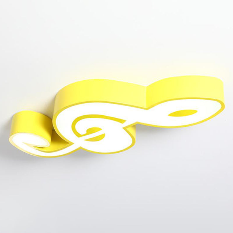 Kids Acrylic Musical Note Led Ceiling Light - Perfect For Kindergarten Yellow / White