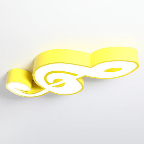 Kids Acrylic Musical Note Led Ceiling Light - Perfect For Kindergarten Yellow / White
