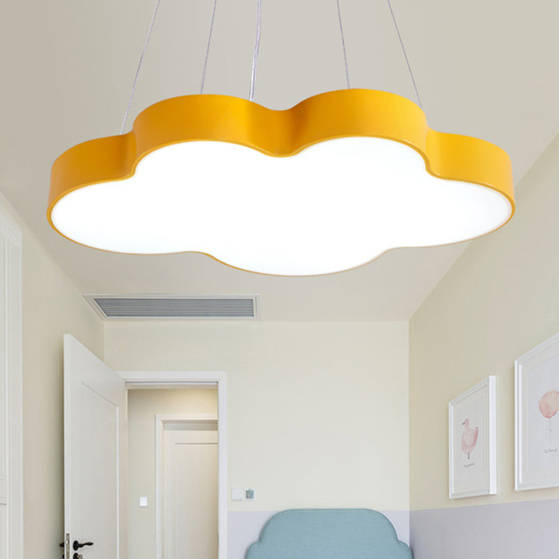Acrylic Minimalist Led Pendant Light Fixture For Nursery - Cloud Shade Chandelier