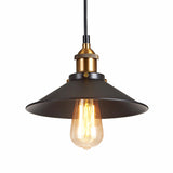 Antique Black Cone Pendant Light With Metallic Finish - Perfect For Restaurants