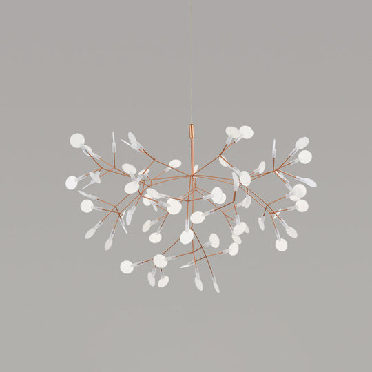 Firefly LED Ceiling Light in Rose Gold - Modern Acrylic Chandelier for Bedroom