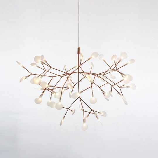 Firefly LED Ceiling Light in Rose Gold - Modern Acrylic Chandelier for Bedroom