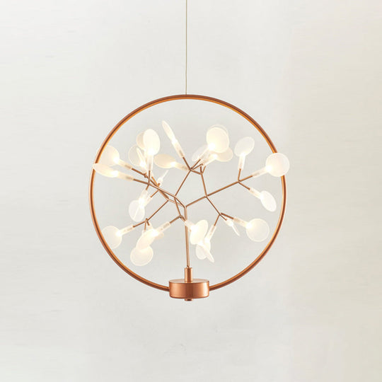 Firefly LED Ceiling Light in Rose Gold - Modern Acrylic Chandelier for Bedroom