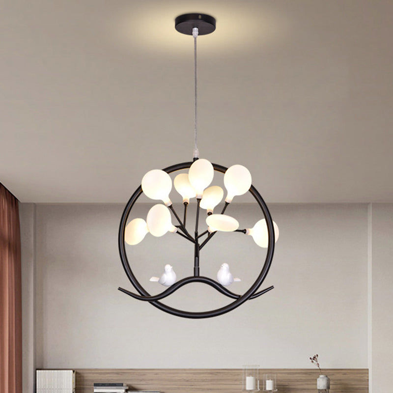 Artistic Tree LED Suspension Light in Metallic Gold with Firefly Shade - Dining Room Chandelier