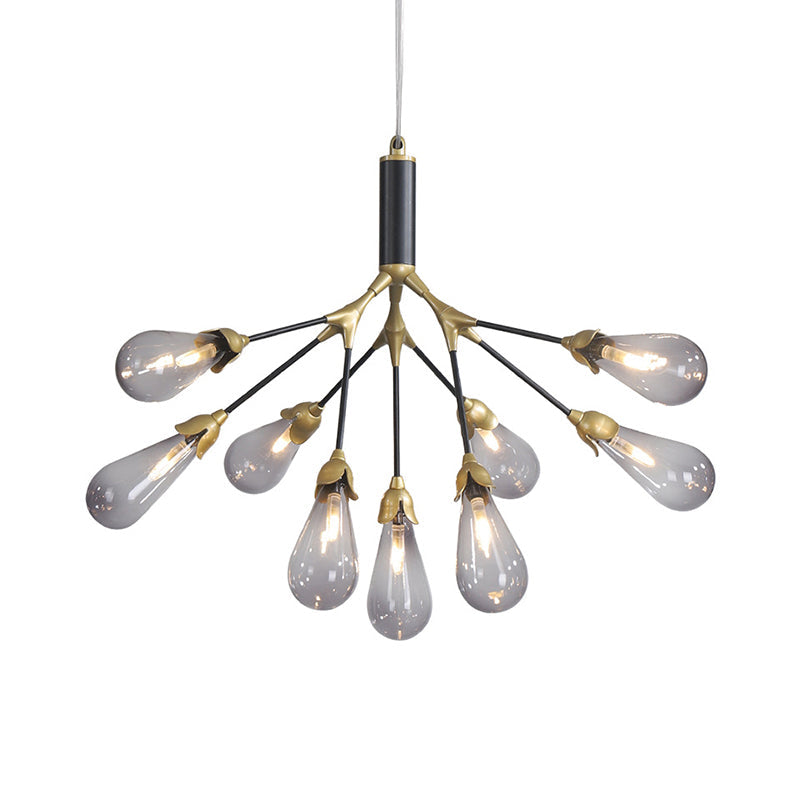 Modern Metal Branch Chandelier Pendant Light with Bulb-Shaped Glass - Minimalist LED Lighting