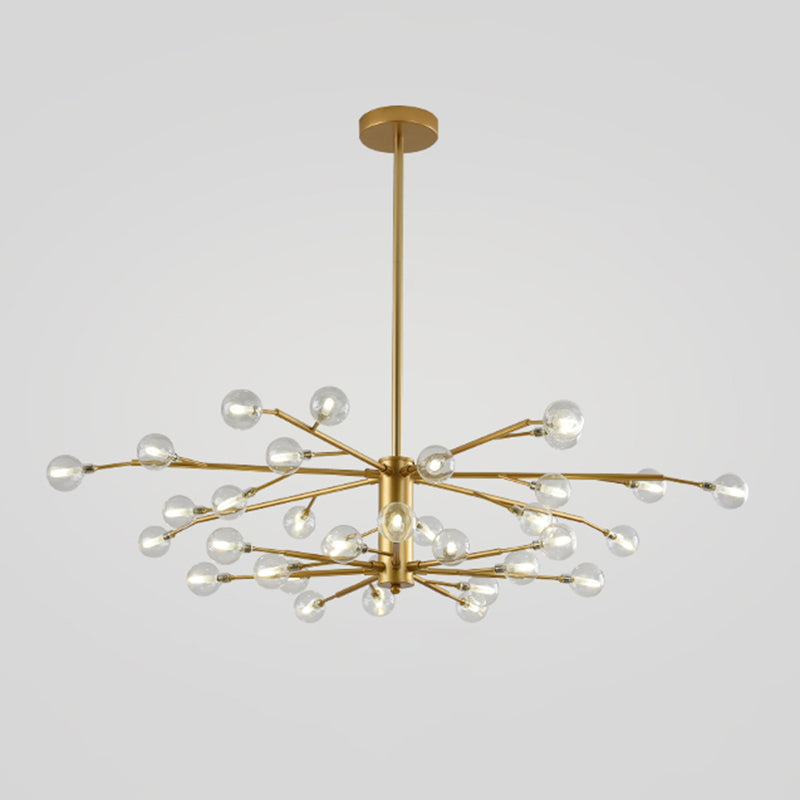 Nordic Style Metallic Branch Suspension Led Chandelier For Living Room 35 / Gold A