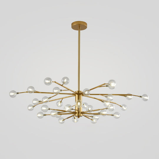 Nordic Style Metallic Branch Suspension Led Chandelier For Living Room 35 / Gold A