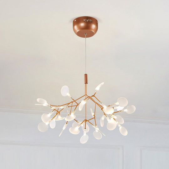 Postmodern Led Dining Room Chandelier - Stainless Steel Branch Ceiling Light